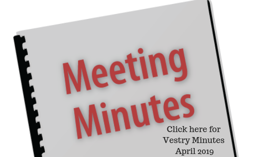 Vestry minutes for April 2019